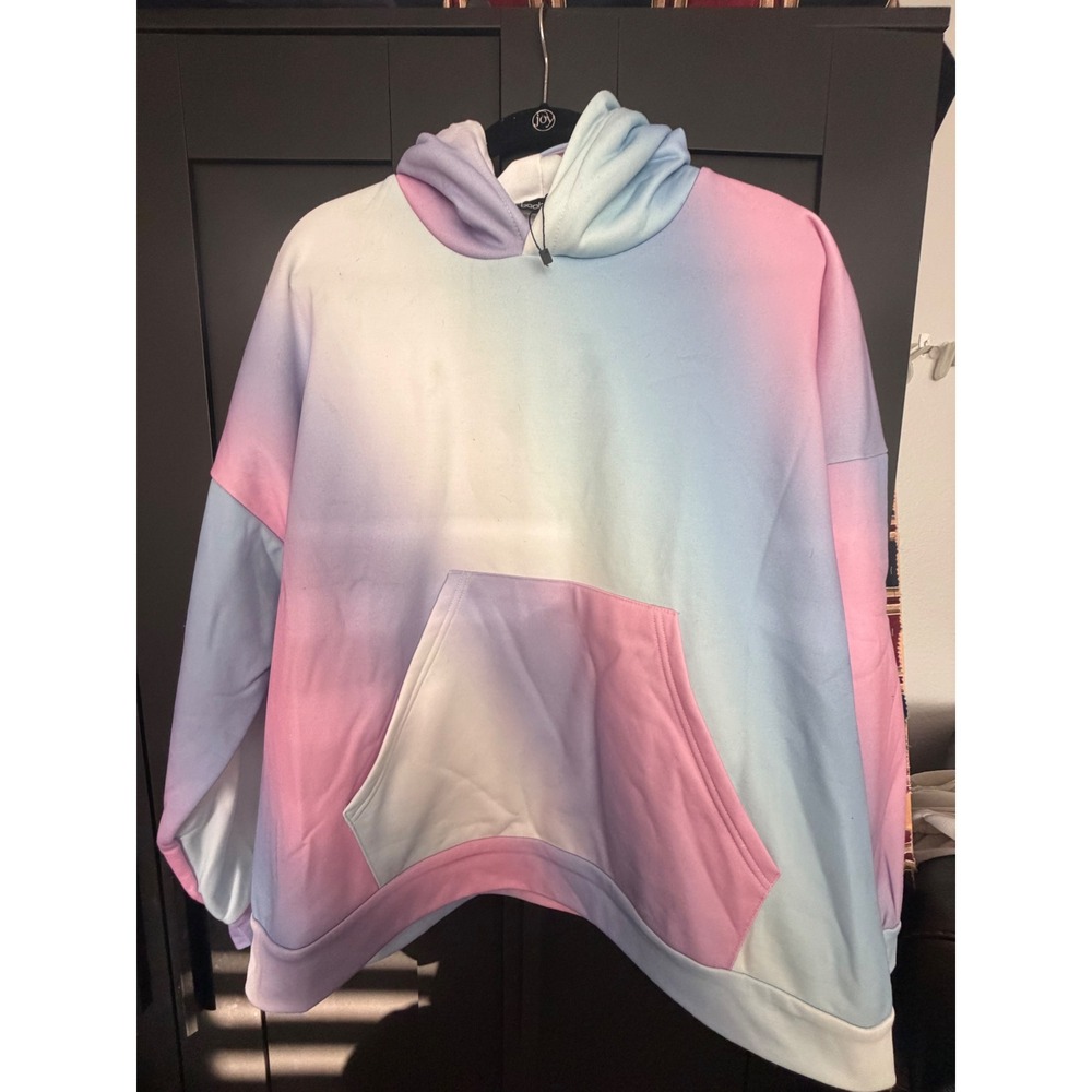 Boohoo Women Pastel Ombre Hoodie and Joggers Sweatsuit Set XL XXL Pink Blue Y2k